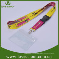 Correa de lanyard de transferencia de calor personalizada de impresión personalizada con el titular de la tarjeta